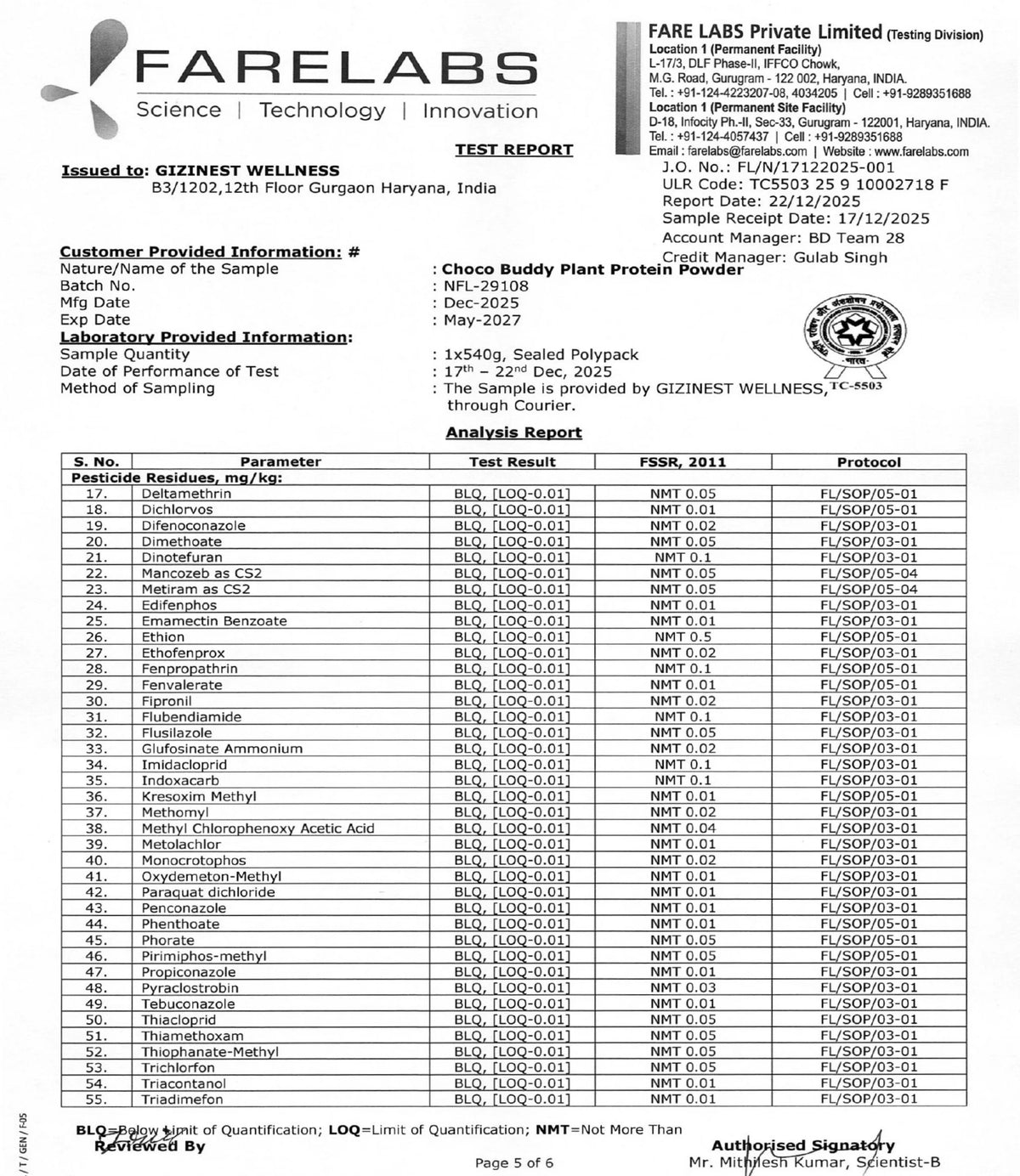 Pesticide Residue